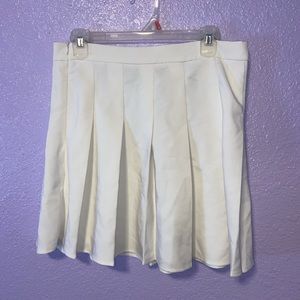 white skater skirt